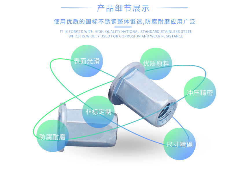 通孔六角拉铆螺母