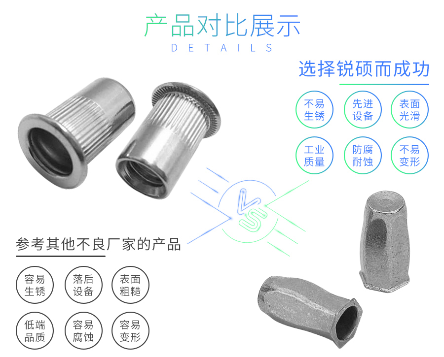 不锈钢平头拉铆螺母